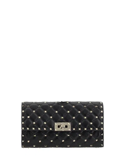 Valentino Garavani Women Spike Rockstud Shoulder Bag In Black