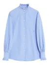 Valentino Hemd Aus Classic Stripe Popeline Frau Iris Liliac 48 In Blue