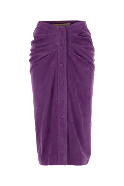 Valentino Garavani Pelle Skirt In Purple