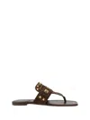 Valentino Garavani Plaster Caster Flip Flops With Gold Accents And Open Toe