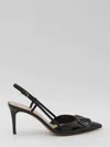 Valentino Vlogo Signature Patent Leather Slingback Pumps In Black