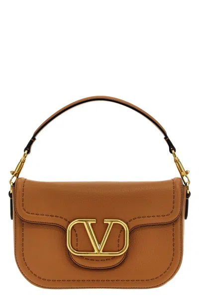 Valentino Garavani Brown Alltime Leather Shoulder Bag