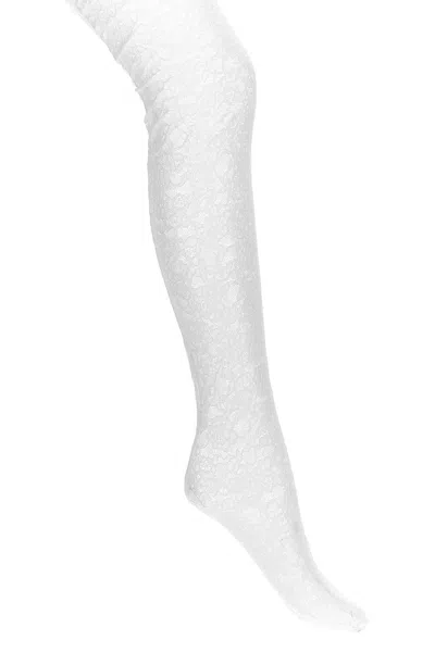 Valentino Garavani Women  'chez Valentino' Lace Tights In White