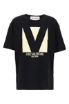 Valentino Cotton Crew Neck T-shirt Drop Shoulder In Black