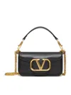 Valentino Vlogo Loco Small Leather Shoulder Bag In Black