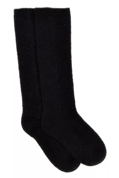 Valentino Garavani Women  Mohair Socks In Black