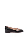 Valentino Embellished Leather Mary Jane Flats