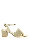 Valentino Garavani Rockstud Sandal In Laminated Nappa With Cornely Embroidery 60mm Woman Platinum 41
