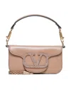 Valentino Loco Small Vlogo Lambskin Shoulder Bag In Pink