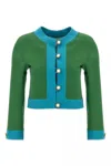 Valentino Short Green And Turquoise Jacket In Multicolor