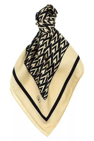 Valentino 'toute La V' Silk Scarf In Multicolor
