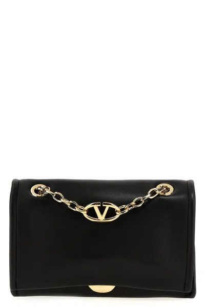 Valentino Garavani Vlogo-signature Shoulder Bag In 0no Black