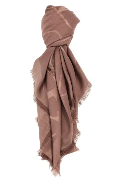 Valentino Logo Scarf In Pink