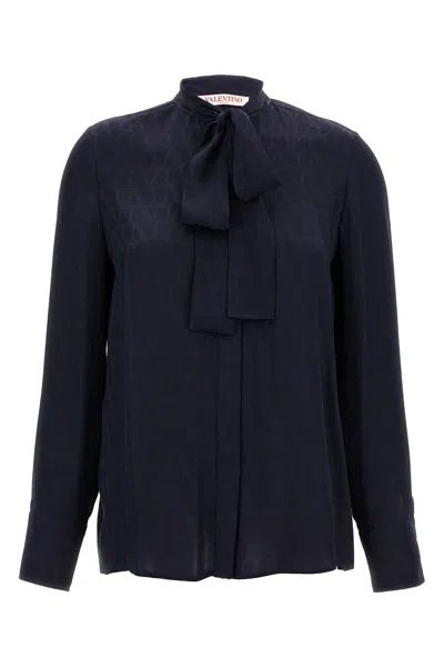 Valentino Garavani Women  Jacquard Shirt In Blue