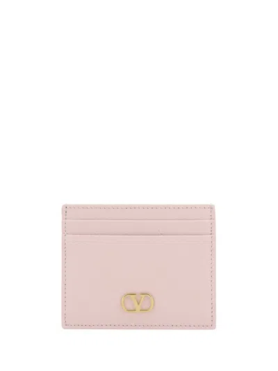 Valentino Garavani Women Vlogo Card Holder In Pink