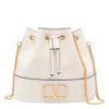 Valentino Chain Bucket Bag Gold-tone Hardware In White