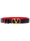 Valentino Garavani Women's Vlogo Signature Leather Belt In Black