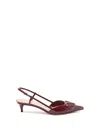 Valentino 40mm Vlogo Slingback Pumps In Burgundy