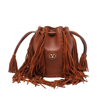 Valentino Garavani Women Vlogo Signature Small Bucket Bag With Fringes