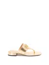 Valentino Garavani Vlogo Signature Laminated Nappa Thong Sandal 20mm Woman Antique Brass 39.5