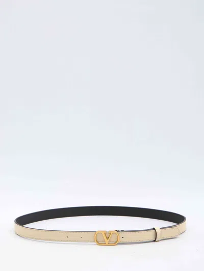 Valentino Garavani Women Vlogo Singature Belt In White