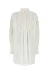 Valentino Dress Cotton Blend Long Sleeves In White