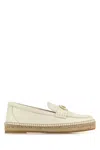 Valentino Garavani Women White Leather Vlogo Signature Espadrilles