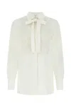 Valentino White Poplin Shirt In White