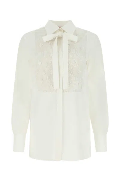 Valentino Garavani Women White Poplin Shirt In 001