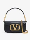 VALENTINO GARAVANI VALENTINO GARAVANI WOMEN'S BLACK VLOGO SMALL BAGUETTE LEATHER SHOULDER BAG