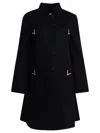 Valentino Embellished Stand Collar Coat With Pocket Detail In Black