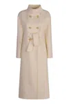 Valentino Wool And Cashmere Coat In Neutral
