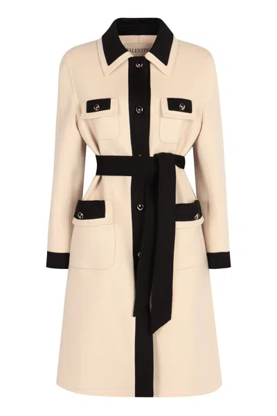 Valentino Garavani Wool And Cashmere Coat In Neutral