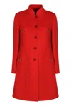 Valentino Womens Paris Embellished Regular-fit Wool And Cashmere Wool Coat In Red