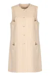 Valentino V-logo Wool-cashmere Button-front Vest Dress In Multi
