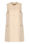 Valentino Short Dress In Wool And Cashmere In Neutral