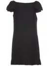 Valentino Garavani Wool And Silk Blend Mini Dress In Black