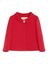 Valentino Heart-shaped Embellishment Jacket Jewel Detail In Red