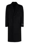 Valentino Garavani Wool Blend Coat In Black