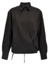 Valentino Garavani Wool-mohair-silk Button-front Shirt For Women In Black