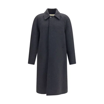 Valentino Dark Grey Regular Trench Coat In Gray