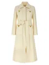 Valentino Mantel Aus Drill Double Frau Elfenbein 50 In White