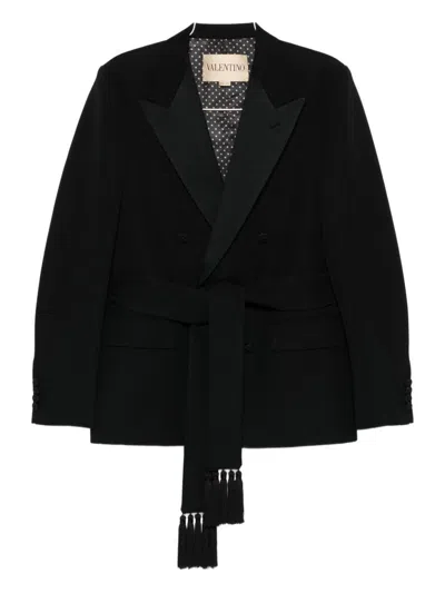 Valentino Garavani Wool Double-breasted Jacket In Black