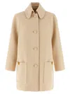 Valentino Garavani Wool Drap Coat Coats And Trench Coats Beige In Brown