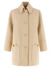 Valentino Garavani Wool Drap Coat Coats And Trench Coats Beige In Multi