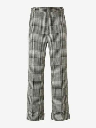 Valentino Houndstooth Wool Pants In Multicolor
