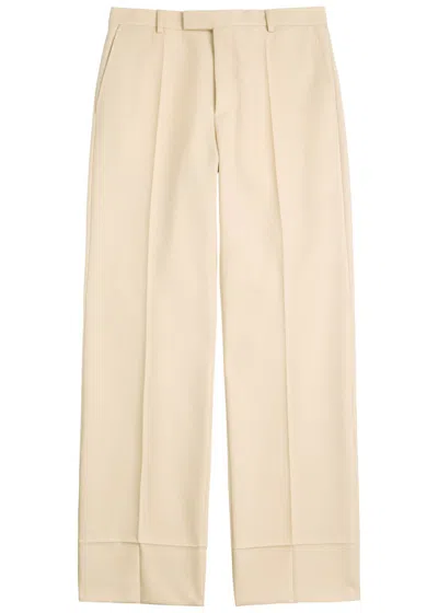Valentino Garavani Wool Gabardine Trousers In Neutral