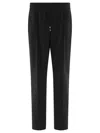 Valentino Regular Fit Black Jogging Pants In Wool-mohair Blend