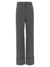 Valentino Garavani Wide-leg Virgin Wool Trousers With Maxi Turn-up In Black