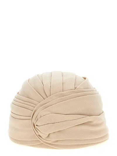 Valentino Garavani Wool Rigid Turban In Neutral